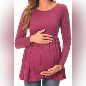 Bearsland Maternity Shirt Long Sleeve Scoop Neck XXL